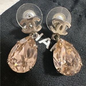 Chanel Crystal Teardrop Vintage Earrings